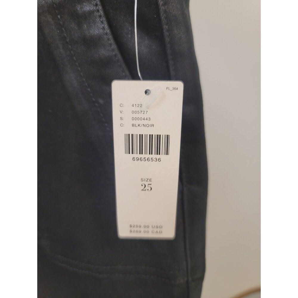 PAIGE jet black fog coated denim cropped Mayslie Jogger urban jeans pants 25 NWT - Picture 4 of 8